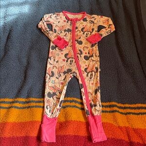 Little sleepies Disney Pink and Cream Minnie Mouse Footie